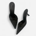 Vintage Gucci Pointed Toe Horse Bit Mules in Black Genuine Leather