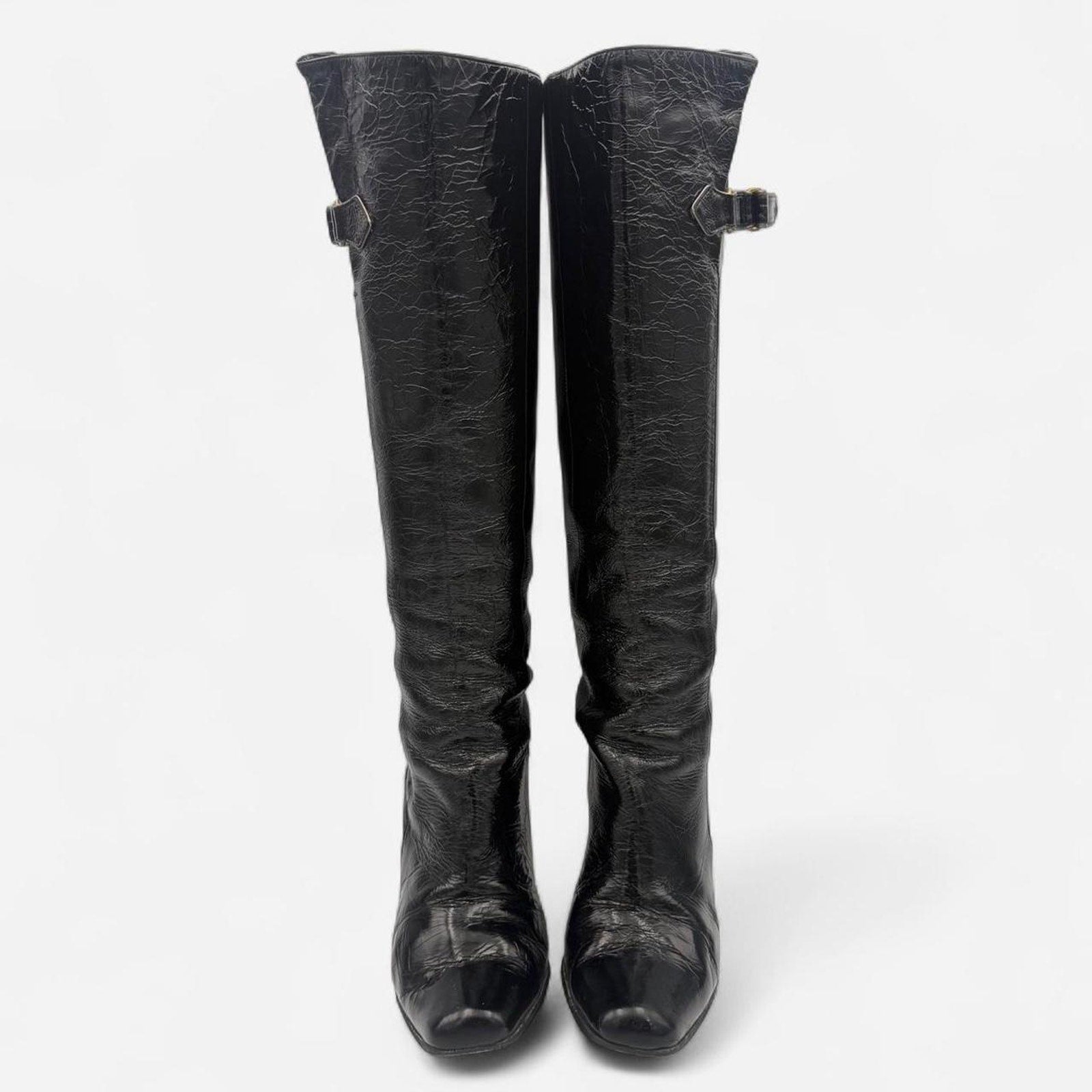 Vintage Jimmy Choo Patent Knee High Leather Boots