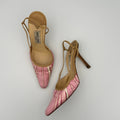 Vintage Jimmy Choo Pointed Toe Slingback Heels in Pink Satin