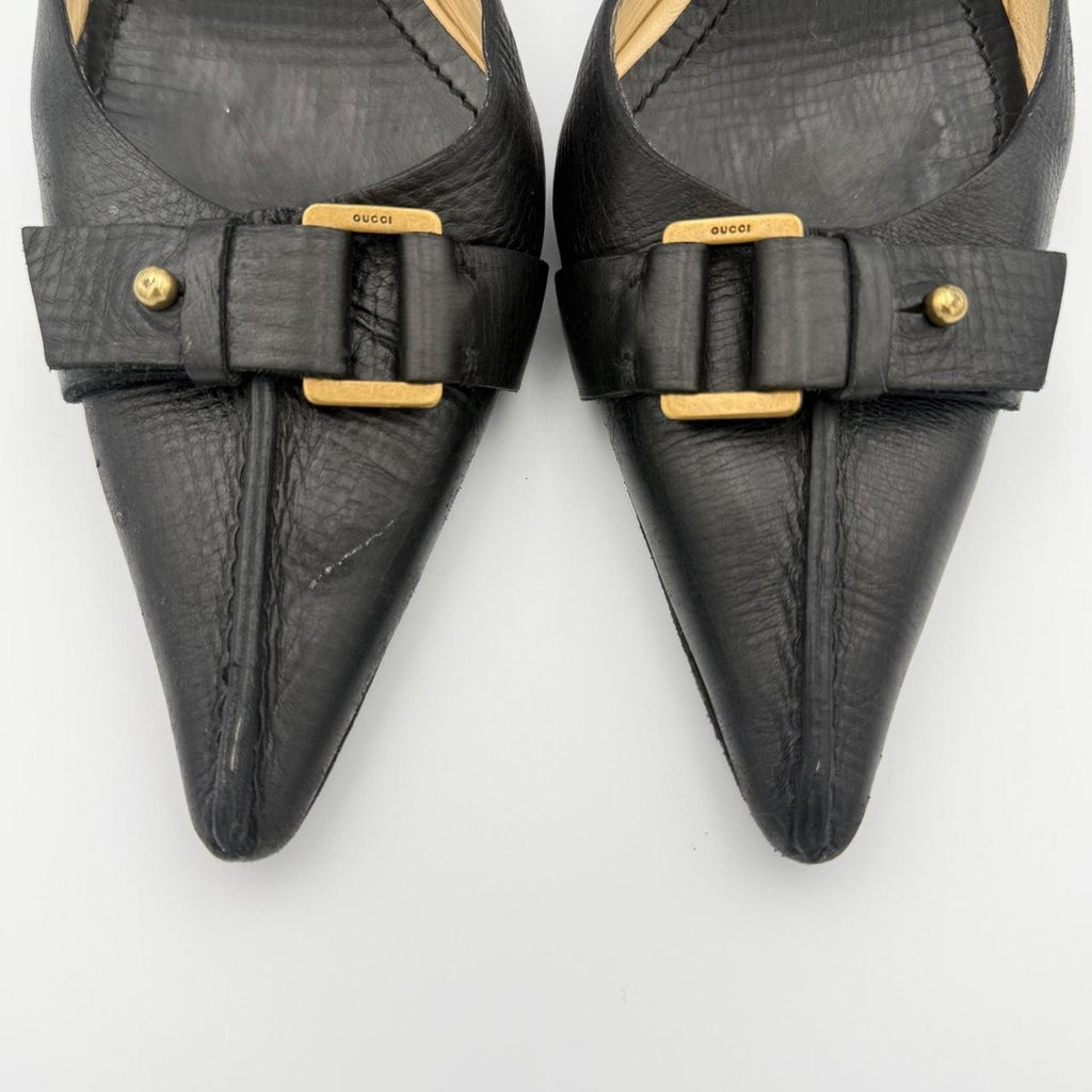 Vintage Gucci Python Pointed Toe Mules Tom Ford Era