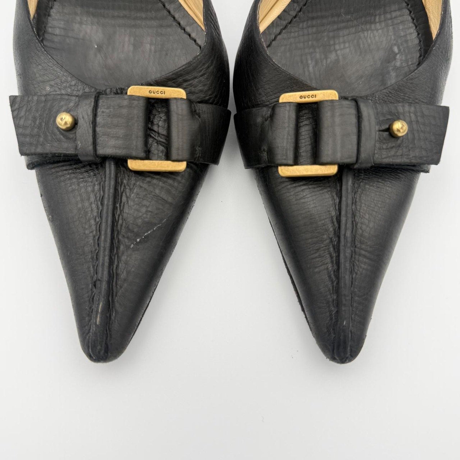 Vintage Gucci Python Pointed Toe Mules Tom Ford Era