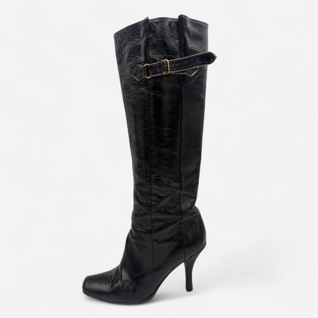Vintage Jimmy Choo Patent Knee High Leather Boots