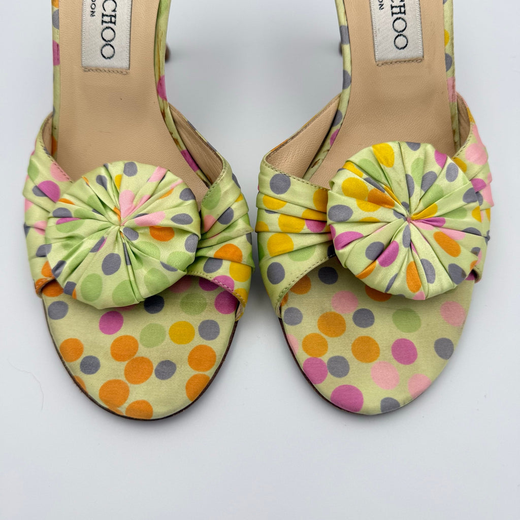 Vintage Jimmy Choo Polka Dot Sandal Mule Heels