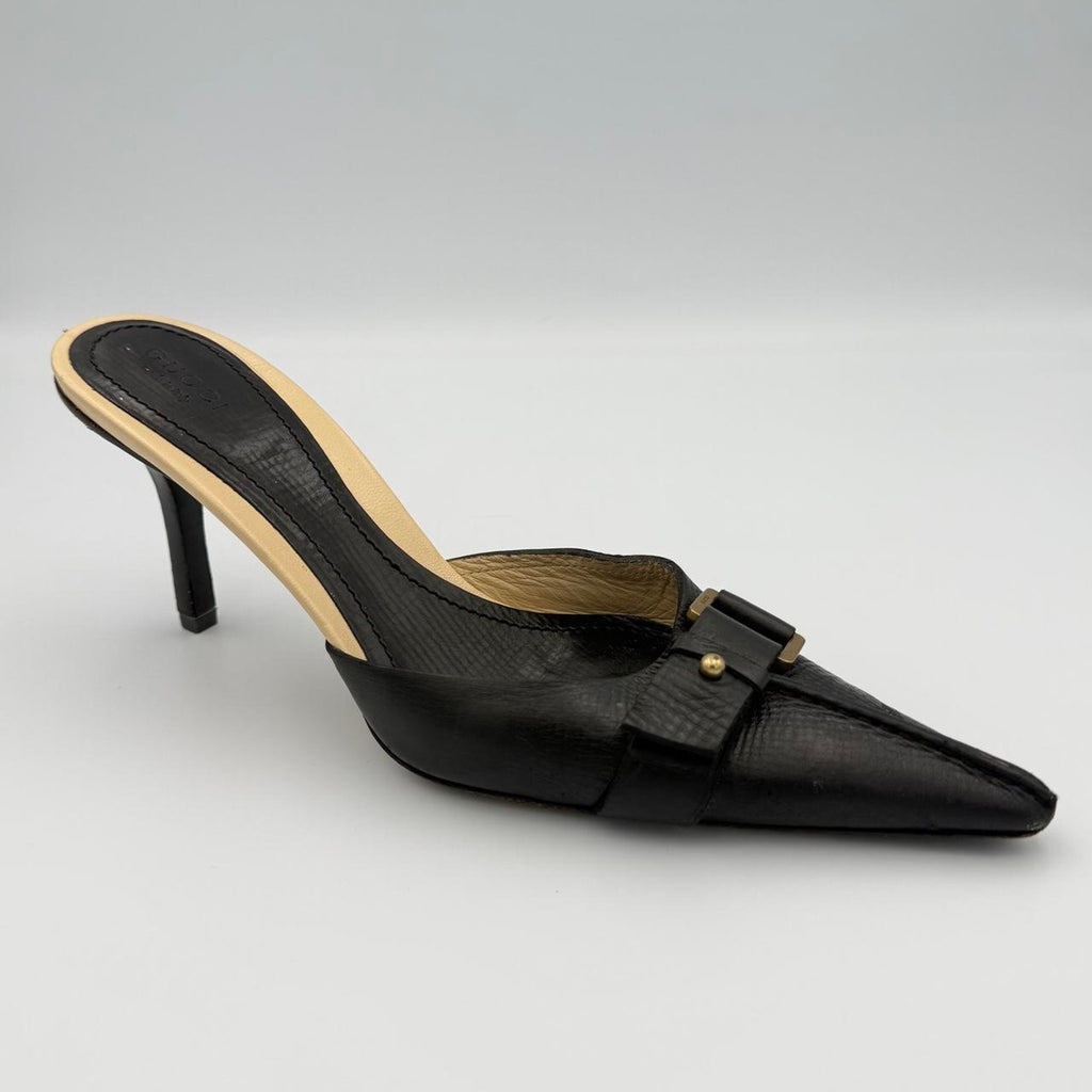 Vintage Gucci Python Pointed Toe Mules Tom Ford Era
