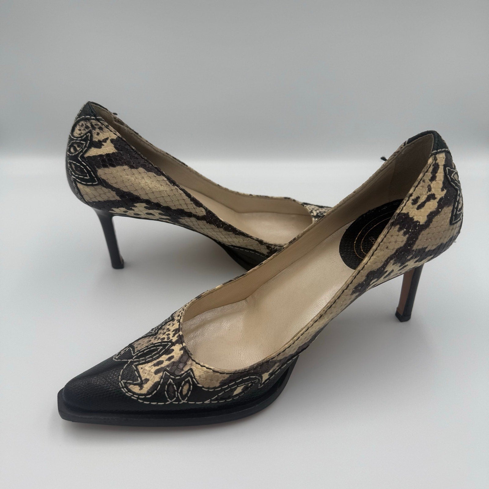Vintage Christian Dior Python Western Pumps