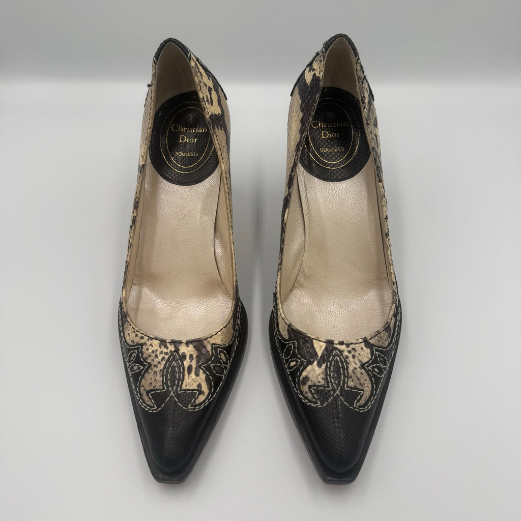 Vintage Christian Dior Python Western Pumps