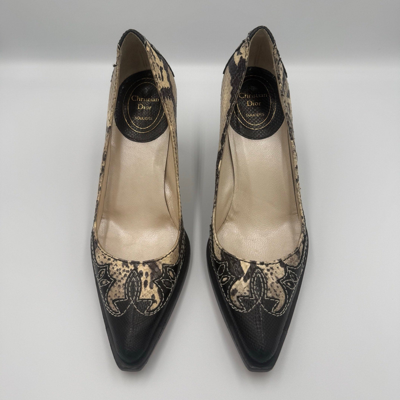 Vintage Christian Dior Python Western Pumps