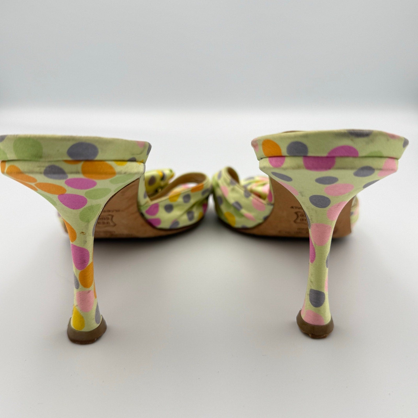 Vintage Jimmy Choo Polka Dot Sandal Mule Heels