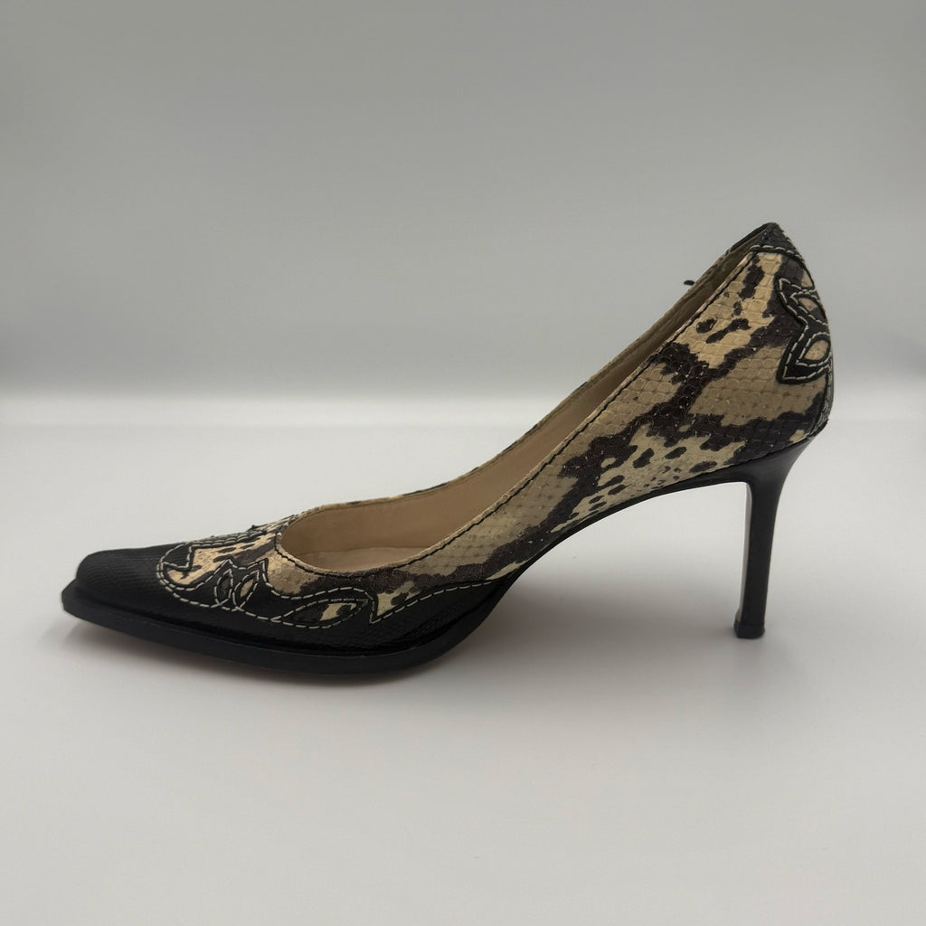 Vintage Christian Dior Python Western Pumps
