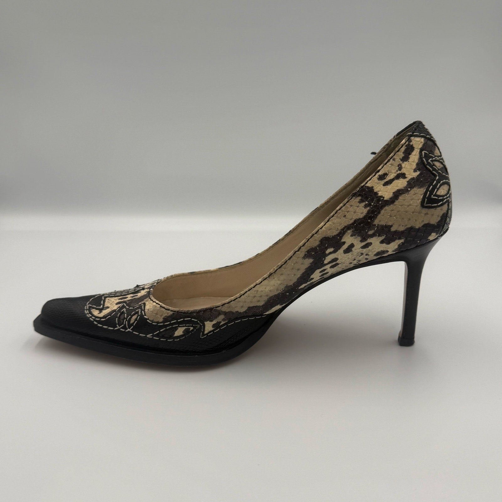 Vintage Christian Dior Python Western Pumps