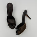 Vintage Louis Vuitton Monogram Canvas Malibu Slide Mule Heels with Bow Detail